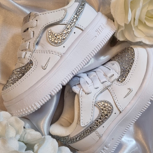 Customized Air Force For Girls Nike Air Force 1's Flower Girl Sparkle